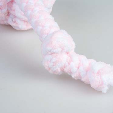 Puppy balle en corde souple avec 2 nœuds rose/blanc - Detail 1