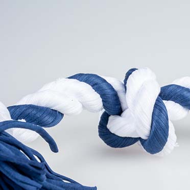 Sweater touw met 3 knopen blauw/wit - Detail 1