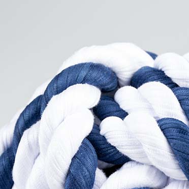 Sweater touw bal blauw/wit - Detail 1