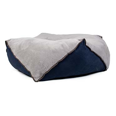 Pouf round duotex eco blue/grey - Facing