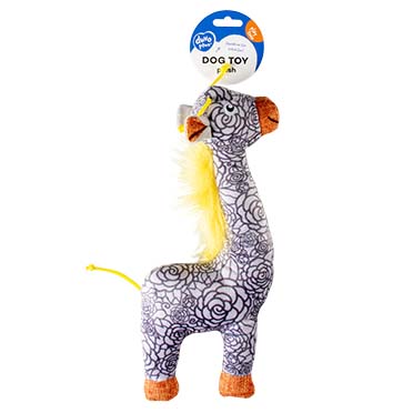 Pluche giraf retro grijs - Facing