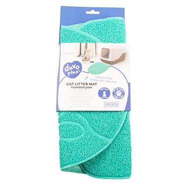 Cat litter mat rounded paw petrol - Facing
