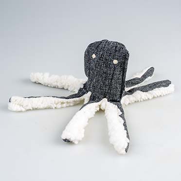 Eco pluche octopus grijs - Detail 1