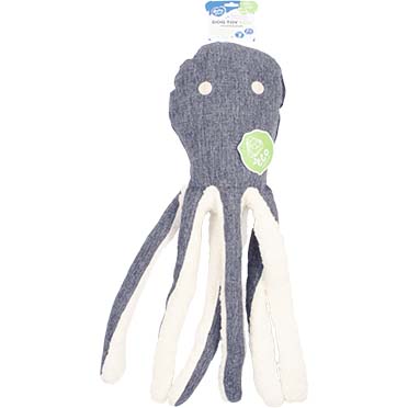 Eco pluche octopus grijs - Facing