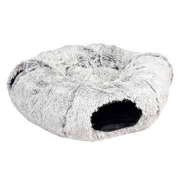 Snug cat tunnel & donut bed light grey - Product shot