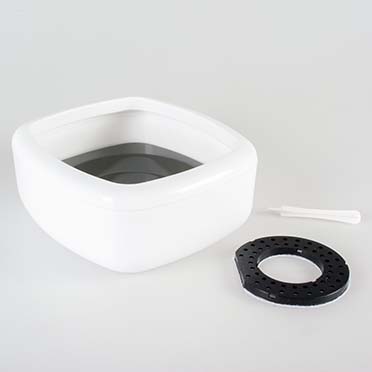 Splash-proof drinking bowl square white/grey - Detail 1