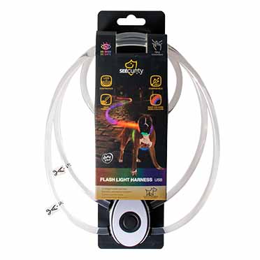 Flash light harness USB TPU multicolour - Facing