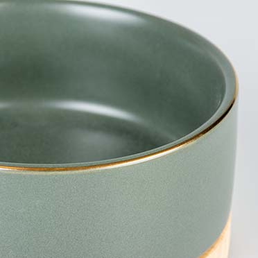 Feeding bowl stone timber dark green - Detail 1