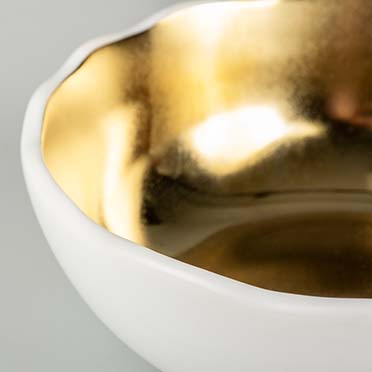 Feeding bowl stone organic white/gold - Detail 2