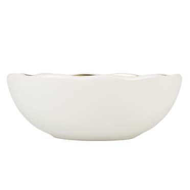 Feeding bowl stone organic white/gold - Facing