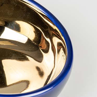 Feeding bowl stone obliq gold blue/gold - Detail 1