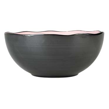 Feeding bowl stone organic black/pink - Facing