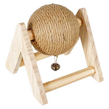Sisal scratching ball small animals wood-coloured - Product shot