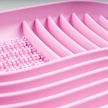 Anti-schrok eetkom vierkant Roze - Detail 1