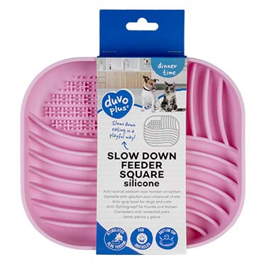 Anti-schrok eetkom vierkant Roze - Facing