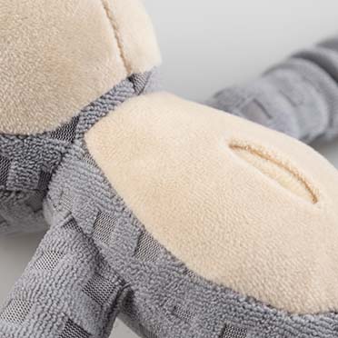 Plush rabbit crackle & snuffle Grey - Detail 1