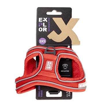 Ultimate fit perro pequeño arnés Rojo - Verpakkingsbeeld