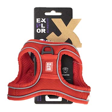 Ultimate fit perro pequeño arnés Rojo - Verpakkingsbeeld