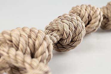 Flossy dubbeltouw met 4 knopen Bruin - Detail 1