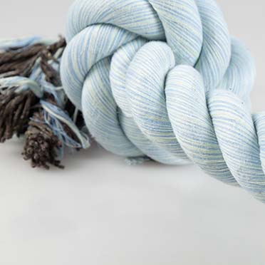 Flossy touw met 2 knopen Blauw - Detail 2