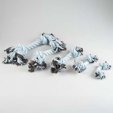 Flossy touw met 2 knopen Blauw - Detail 3