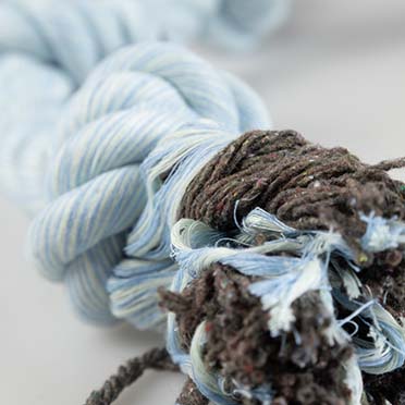 Flossy touw met 3 knopen Blauw - Detail 1