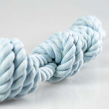 Flossy dubbeltouw met 4 knopen Blauw - Detail 1