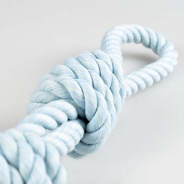 Flossy dubbeltouw met 4 knopen Blauw - Detail 2