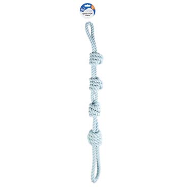 Flossy dubbeltouw met 4 knopen Blauw - Verpakkingsbeeld