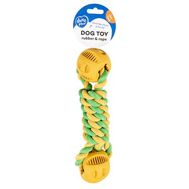 Rubrop dumbbell rope with 2 balls Yellow - Verpakkingsbeeld