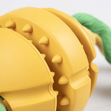 Rubrop tug rope with ball Yellow - Detail 1