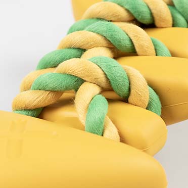 Rubrop tuggertouw met vis Geel - Detail 1