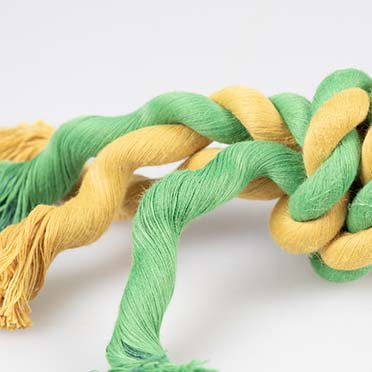 Rubrop tuggertouw met halter Geel - Detail 1