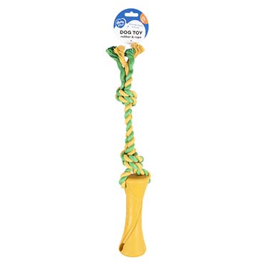 Rubrop tuggertouw met halter Geel - Verpakkingsbeeld
