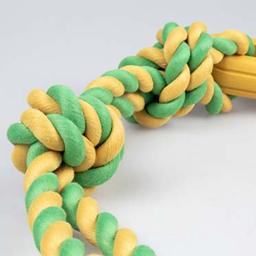 Rubrop tuggertouw met stick Geel - Detail 3
