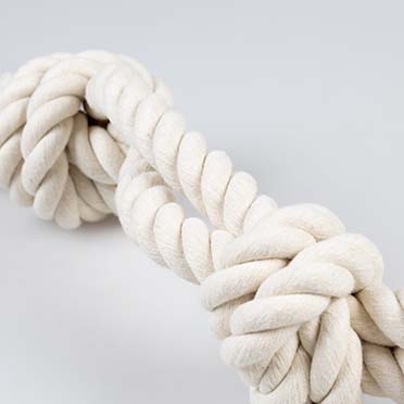 ECO Cotton touw met 3 knopen & lus Wit - Detail 1