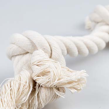 ECO Cotton touw met 2 knopen Wit - Detail 2