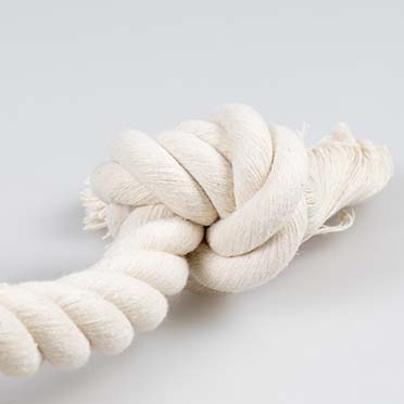 ECO Cotton touw met 2 knopen Wit - Detail 3