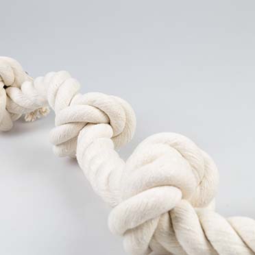 Corde écologique en coton avec 4 nœuds Blanc - Detail 3