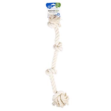 Corde écologique en coton avec 4 nœuds Blanc - Verpakkingsbeeld