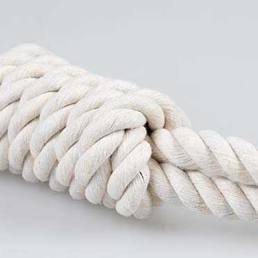 ECO Cotton tuggertouw met 2 lussen Wit - Detail 3