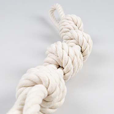 ECO Cotton dubbeltouw met 4 knopen Wit - Detail 1