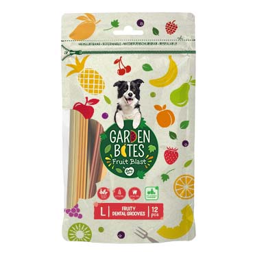 Garden Bites Fruity dental groovies - Facing