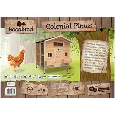 Woodland kippenhok Colonial Pinus Houtkleurig - Verpakkingsbeeld