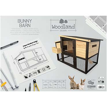 Woodland Design clapier Bunny Barn Couleur bois - Verpakkingsbeeld