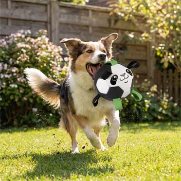 Voetbal panda met pomp Zwart/wit - Sceneshot