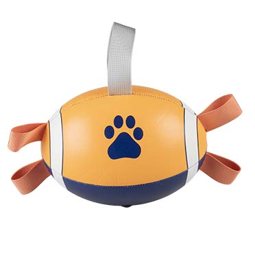 Rugbyball mit Pumpe Orange/blau - Detail 1