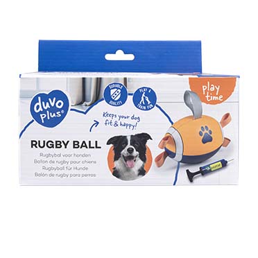 Rugbyball mit Pumpe Orange/blau - Facing