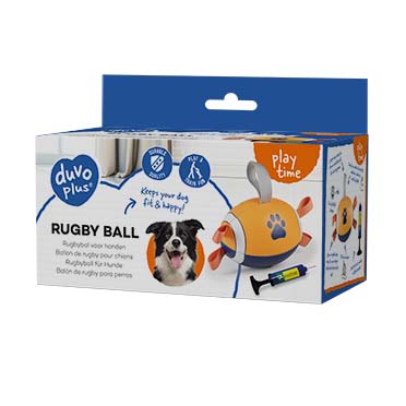 Rugbyball mit Pumpe Orange/blau - Verpakkingsbeeld