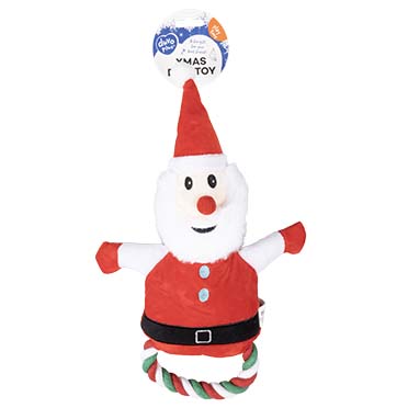 Xmas pluche kerstman met lus Rood - Facing